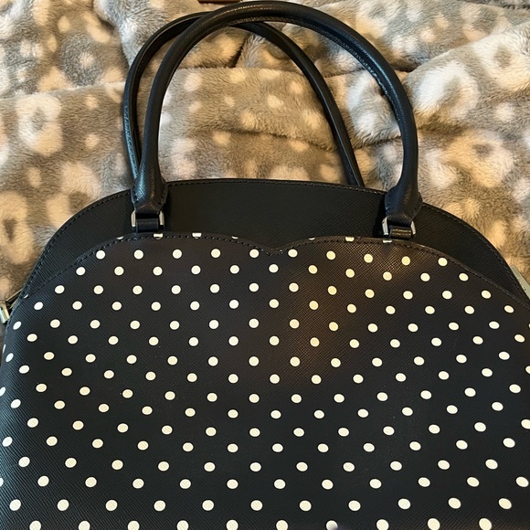 NWT Kate Spade New York medium dome satchel in Payton micro polkadot nightcap - Picture 3 of 7